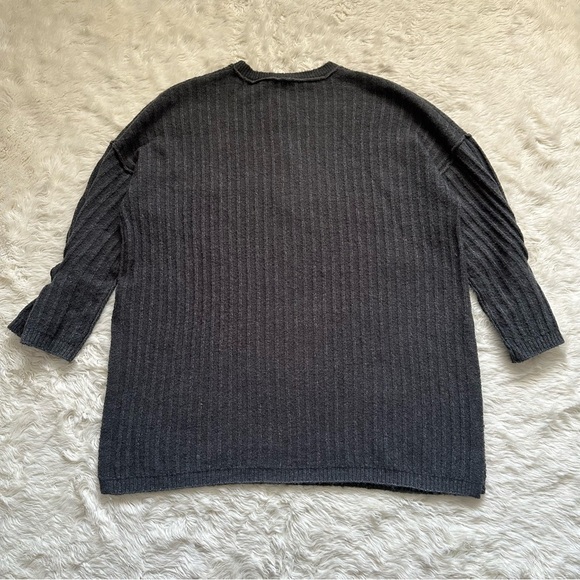 Free People Sweater Around The Clock Pullover Ribbed Charcoal Gray XS - Picture 4 of 11